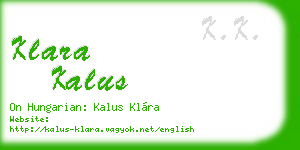 klara kalus business card